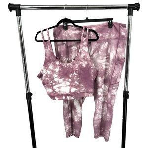 Torrid Purple Tie Dye Activewear Sports Bra & Cropped Legging Set Size 4X